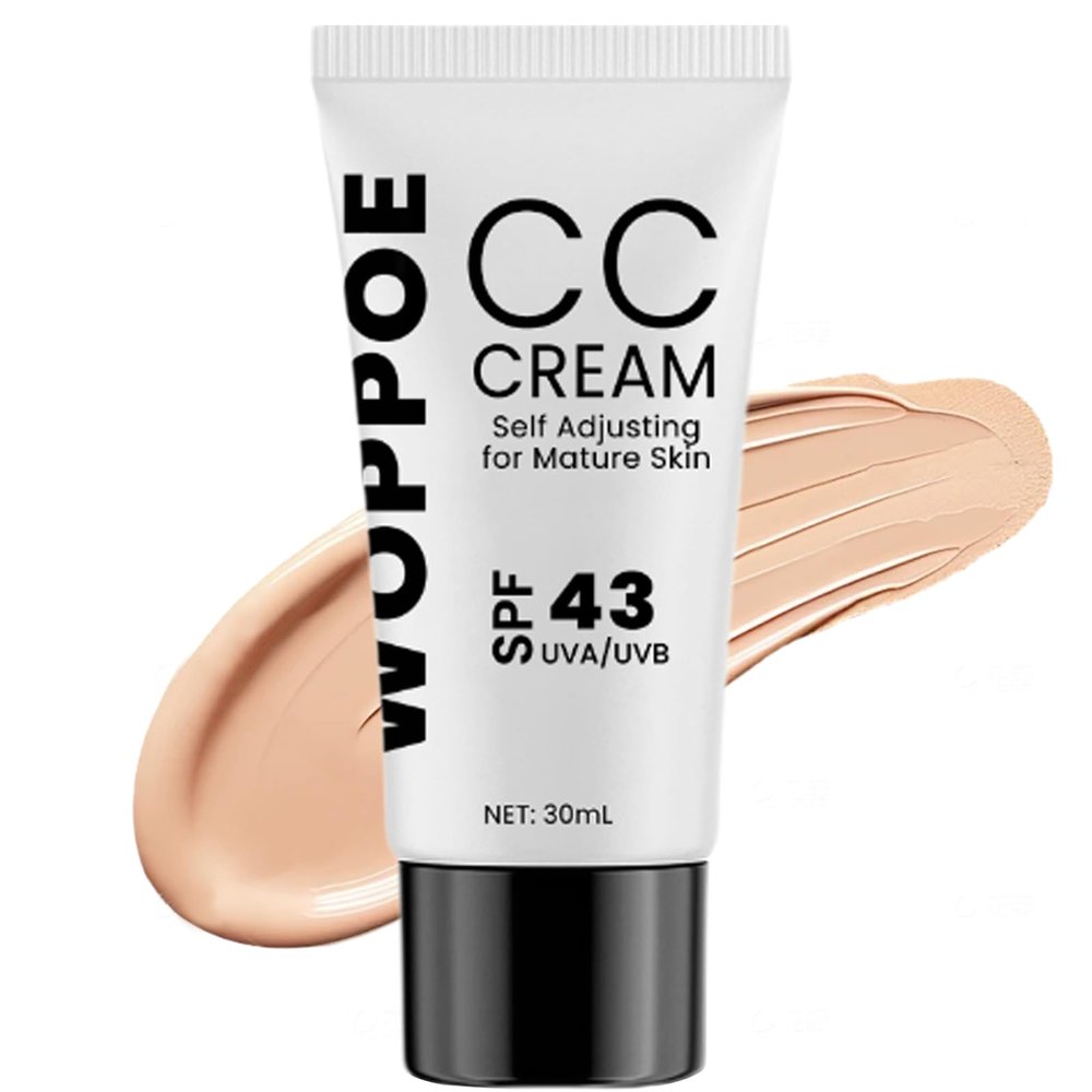 CC Cream for Older Women, Skin Tone Adjusting CC Cream Spf 43, Self Adjusting for Mature Skin, Intense Moisture, Conceals Pigmentation, All Skin Types (1 PCS)