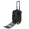 BFDIEEM Makeup Rolling Train Case Large Storage Cosmetic Trolley, Professional Cosmetic Organizer Box with Wheels 11.42 * 9.45 * 18.5in, Salon Barber Case Traveling Cart Trunk, Black view 1