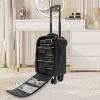 BFDIEEM Makeup Rolling Train Case Large Storage Cosmetic Trolley, Professional Cosmetic Organizer Box with Wheels 11.42 * 9.45 * 18.5in, Salon Barber Case Traveling Cart Trunk, Black view 4