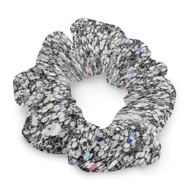 GregTins Glitter Silver Women's Hair Scrunchies Elastic Hair Bands Fashion Ponytail Ties Dreadlock Accessories