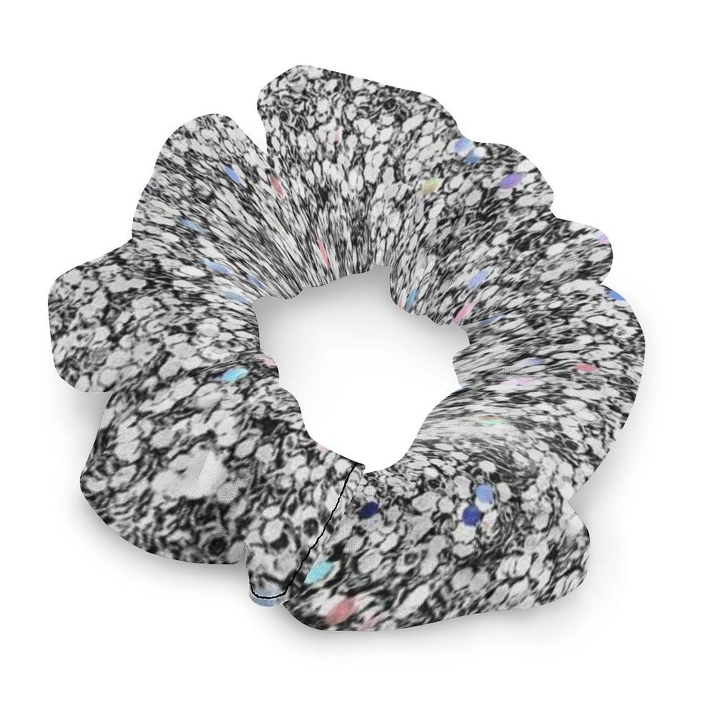 GregTins Glitter Silver Women's Hair Scrunchies Elastic Hair Bands Fashion Ponytail Ties Dreadlock Accessories