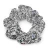 GregTins Glitter Silver Women's Hair Scrunchies Elastic Hair Bands Fashion Ponytail Ties Dreadlock Accessories view 1