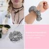 GregTins Glitter Silver Women's Hair Scrunchies Elastic Hair Bands Fashion Ponytail Ties Dreadlock Accessories view 4