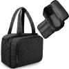 SUNRISING Travel Toiletry Bag Makeup Bag for Women, Large Water-Resistant Travel Cosmetic Make Up Bag with HandleTravel Toiletry Bags for Compartments Accessories Essentials-Black view 1