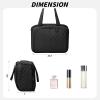 SUNRISING Travel Toiletry Bag Makeup Bag for Women, Large Water-Resistant Travel Cosmetic Make Up Bag with HandleTravel Toiletry Bags for Compartments Accessories Essentials-Black view 3