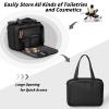 SUNRISING Travel Toiletry Bag Makeup Bag for Women, Large Water-Resistant Travel Cosmetic Make Up Bag with HandleTravel Toiletry Bags for Compartments Accessories Essentials-Black view 4
