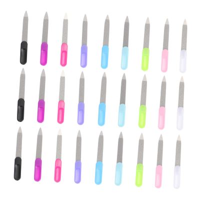 Baluue 27pcs Stainless Steel Nail Files Manicure Nail Buffer Home Salon Use and Chip Removal Random Color