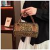 ZXBUZO Top Handle Leopard Cosmetic Bag Cheetah Print Portable Makeup Pouch Women Travel Toiletry Storage Organizer Handbag (Brown) view 2