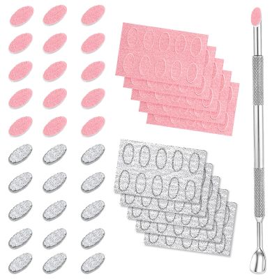 100 Pcs Cuticle Pusher Grit Sandpaper Sheets Nail Scraper Cuticle File Pen Nail Printer Nails Art Machine Sandpaper Sheets Dual Ended Cutter Stainless Steel Pusher Self-Adhesive Sandpapers for Women