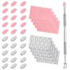 100 Pcs Cuticle Pusher Grit Sandpaper Sheets Nail Scraper Cuticle File Pen Nail Printer Nails Art Machine Sandpaper Sheets Dual Ended Cutter Stainless Steel Pusher Self-Adhesive Sandpapers for Women view 1