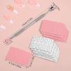 100 Pcs Cuticle Pusher Grit Sandpaper Sheets Nail Scraper Cuticle File Pen Nail Printer Nails Art Machine Sandpaper Sheets Dual Ended Cutter Stainless Steel Pusher Self-Adhesive Sandpapers for Women view 2