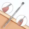 100 Pcs Cuticle Pusher Grit Sandpaper Sheets Nail Scraper Cuticle File Pen Nail Printer Nails Art Machine Sandpaper Sheets Dual Ended Cutter Stainless Steel Pusher Self-Adhesive Sandpapers for Women view 4