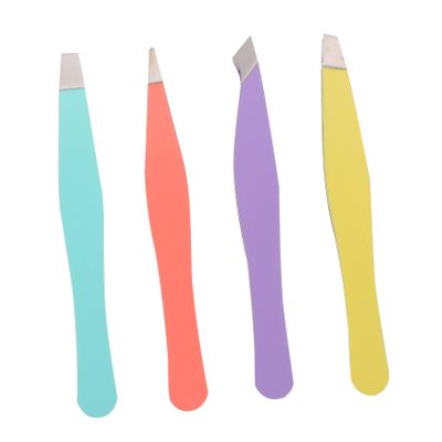 Beaupretty 4Pcs Eyebrow Clips Lightweight Brow Hair Tweezers for Precise Hair Removal and Eyelash Application Portable Beauty Tool for Women
