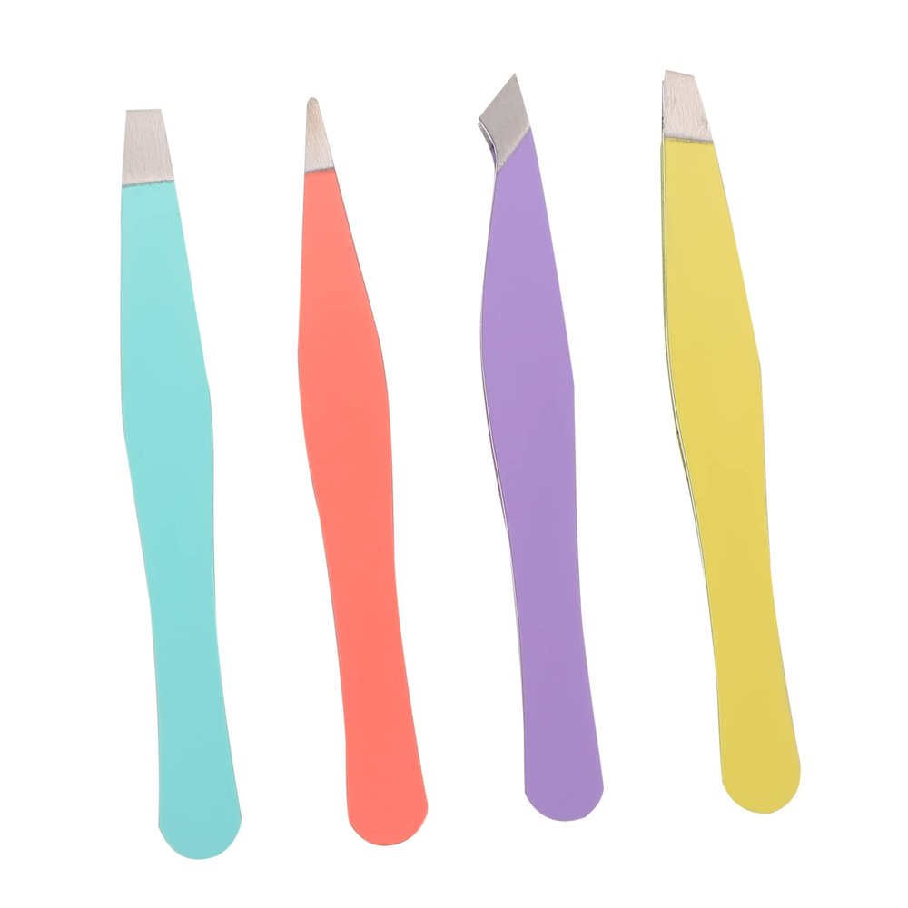 Beaupretty 4Pcs Eyebrow Clips Lightweight Brow Hair Tweezers for Precise Hair Removal and Eyelash Application Portable Beauty Tool for Women