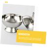 Baluue Stainless Steel Shaving Bowl with Stable Footed Base Reusable Shave Soap Container for Mens Grooming Household Shaving Tool view 3