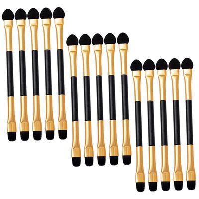 Healifty 15Pcs Dual Ended Eyeshadow Applicator Sticks Portable Eye Makeup Brush with Soft Tips for Precise Blending and Easy the Go Use