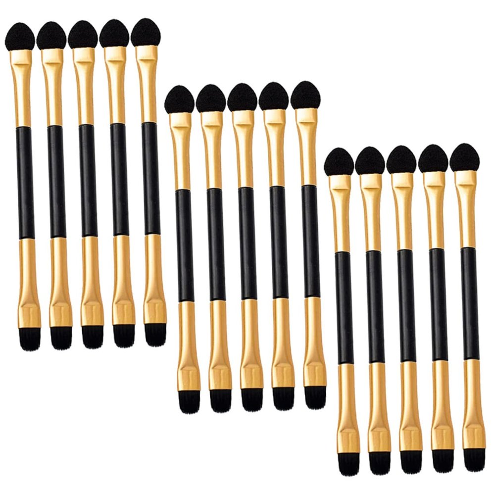 Healifty 15Pcs Dual Ended Eyeshadow Applicator Sticks Portable Eye Makeup Brush with Soft Tips for Precise Blending and Easy the Go Use