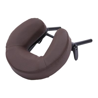 Fhtdhm Massage Bed Face Cradle Headrest Face Pillow Stable Support Holder for SPA Bed, Coffee Brown