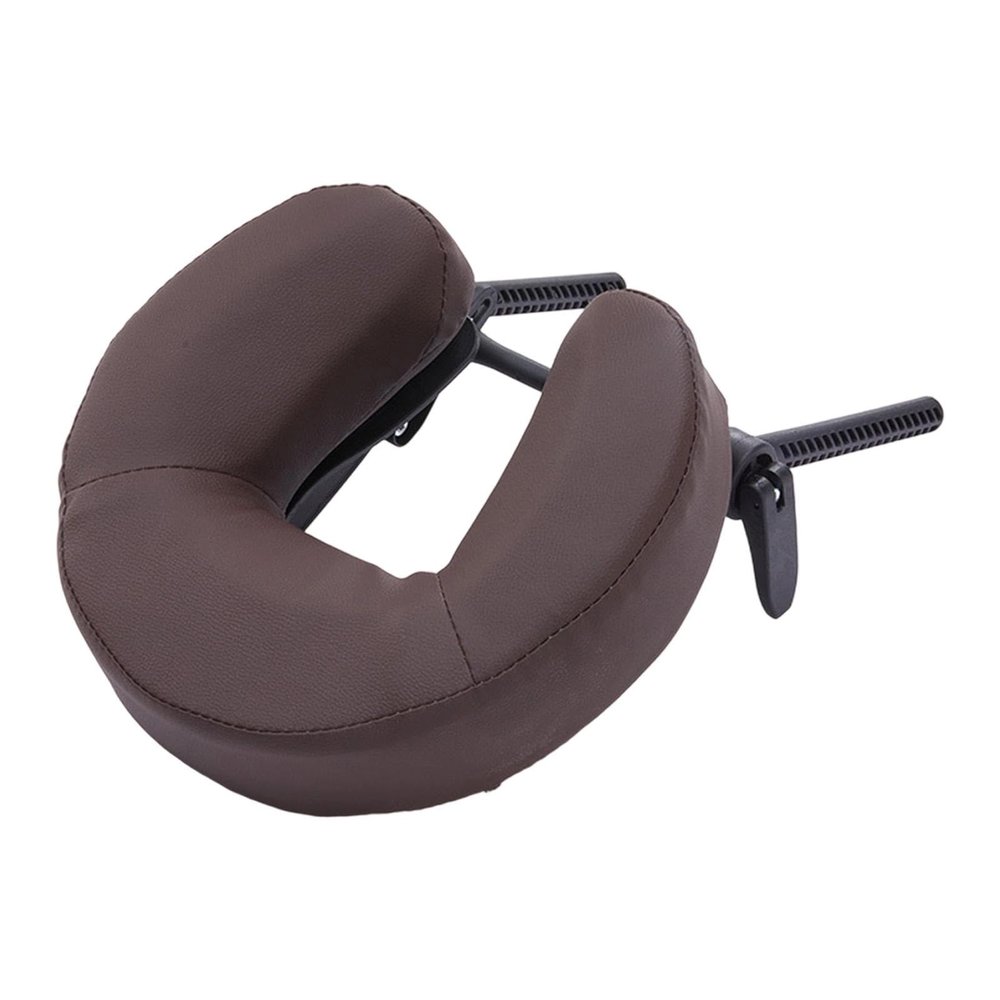 Fhtdhm Massage Bed Face Cradle Headrest Face Pillow Stable Support Holder for SPA Bed, Coffee Brown