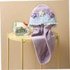Beaupretty Quick Dry Absorbent Coral Fleece Hair Drying Cap with Adjustable Elastic Band Cute Flower Design for Women Efficient Moisture Absorption and Secure Fit Head Towel for Wet Hair view 2