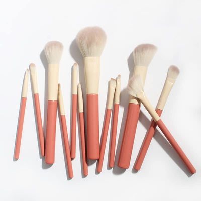 Makeup Brush Set Bristles Soft 12 Pieces Blush Loose Brush Beauty Makeup Tools Loose Brush Full Set(E)