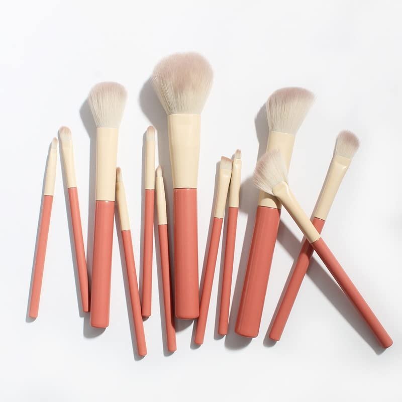 Makeup Brush Set Bristles Soft 12 Pieces Blush Loose Brush Beauty Makeup Tools Loose Brush Full Set(E)