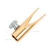 Healifty Metal Dual Slot Makeup Pencil Sharpener for Eyebrow Colored Pencils Manual Sharpener with Bright Gold Finish Shape Design for Students and Adults view 2