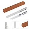Beaupretty 2 Sets Stainless Steel Nail File with Leather Cases Double Sided Nail Files Portable Manicure Tool for Smooth Polished Edges view 2