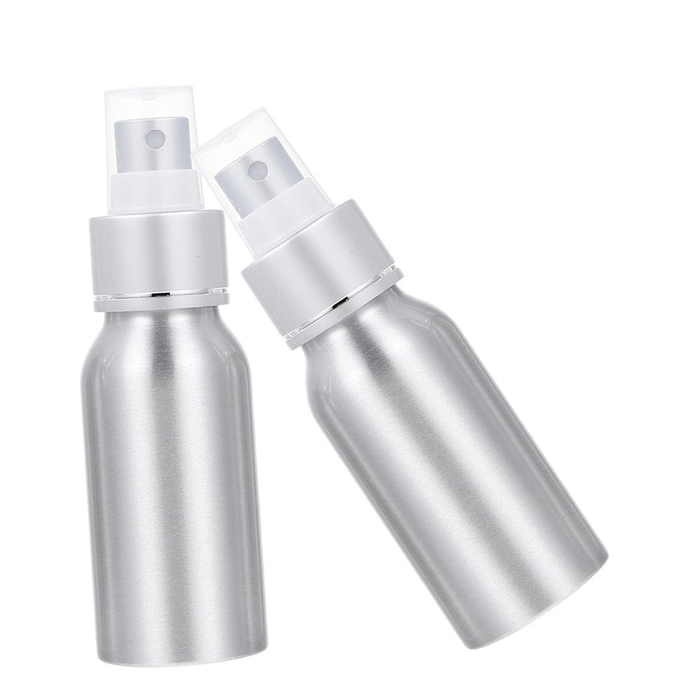 Wakauto 2pcs 50ml Spray Mister Bottles for Water and Hair, Silver