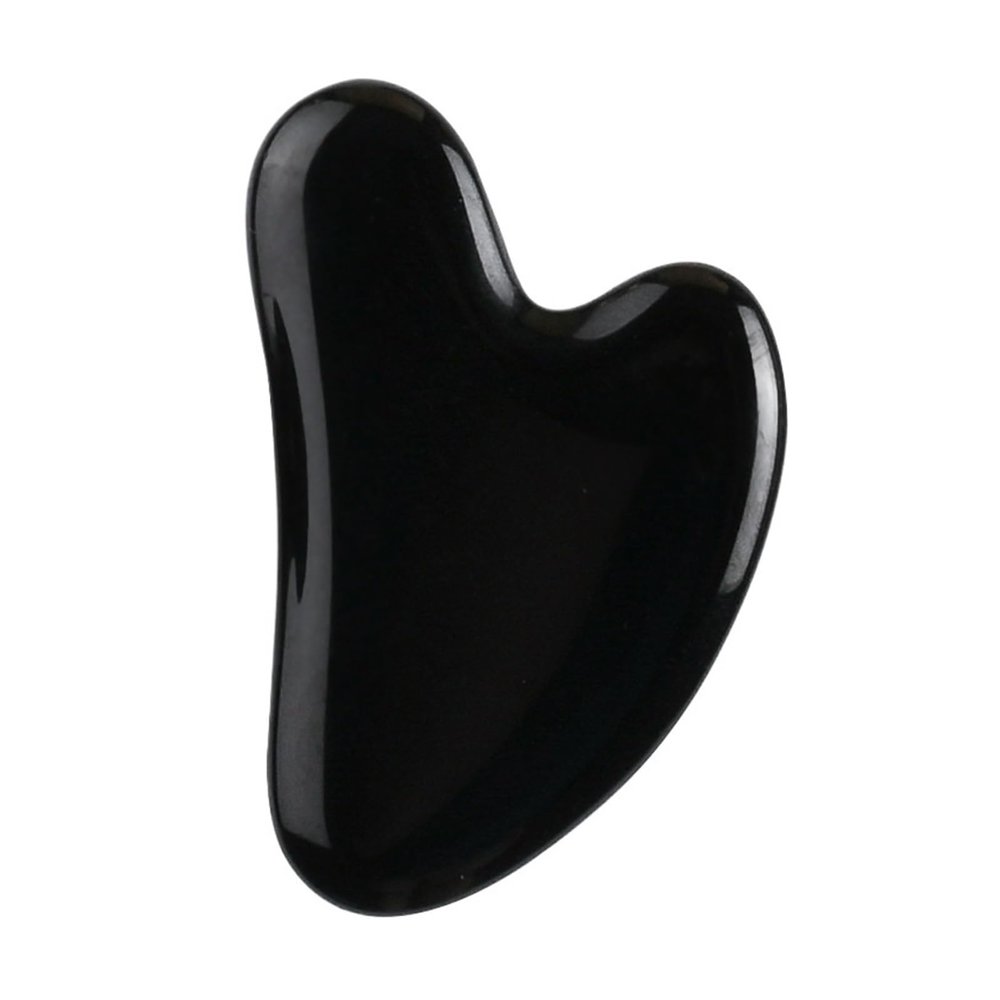 BMXIAJW Natural Stone Guasha Massage Gouache Scraper for Face Jade Roller Massager Set Black Obsidian Gua Sha Board Skincare Tool(Type 9)