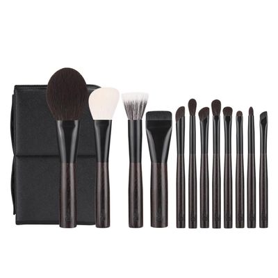 12 Pcs Ebony Makeup Brush Set Full Set of Professional Animal Hair Powder Painting Eye Shadow Brush Tools