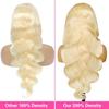 Resore 613 Lace Front Wig Human Hair 200 Density Full & Thick 13x6 HD Transparent Lace Body Wave 613 HD Lace Frontal Wig Pre Plucked With Baby Hair Blonde Wigs for women 34 Inch view 2