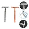 Baluue 2PCS Manual Metal Razor Double Edged Safety Shaver with Diversion Comb for Smooth Beard Shaving Portable Traditional Razor for Men Home Travel view 3