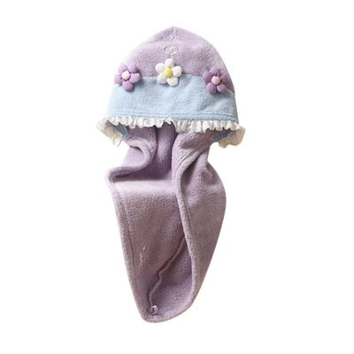 Baluue Quick Dry Coral Fleece Hair Towel Cap for Women Soft Absorbent Shower Hair Drying Hat with Cute Flower Design Comfortable Lightweight Bath Wrap for Fast Moisture Absorption Multi