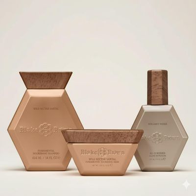 Blake Brownn Nourishing Trio Wild Nectar Santal Shampoo & Mask, 14 fl oz & 8 fl oz + All-In-Wonder Leave-In Potion with Bergamot Woods, 6 fl oz