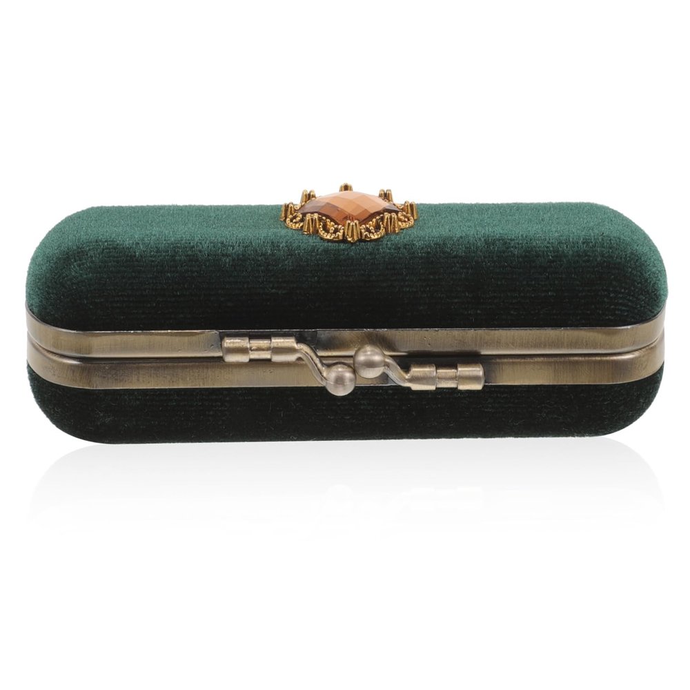 Baluue Portable Women Lipstick Case Velvet Single Holder Compact Lip Gloss Organizer for Travel with Coin Jewelry Storage Lightweight Lipstick Container Birthday Christmas Valentine