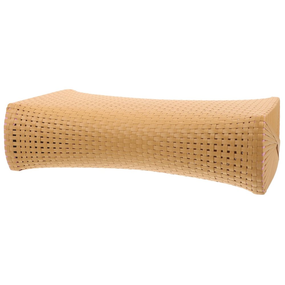 Ipetboom Ergonomic Simulated Rattan Woven Pillow for Elderly Neck and Lumbar Support Large Breathable Sauna Cushion for Bath and Steam Rooms Handmade Household Cervical Rest Cushion