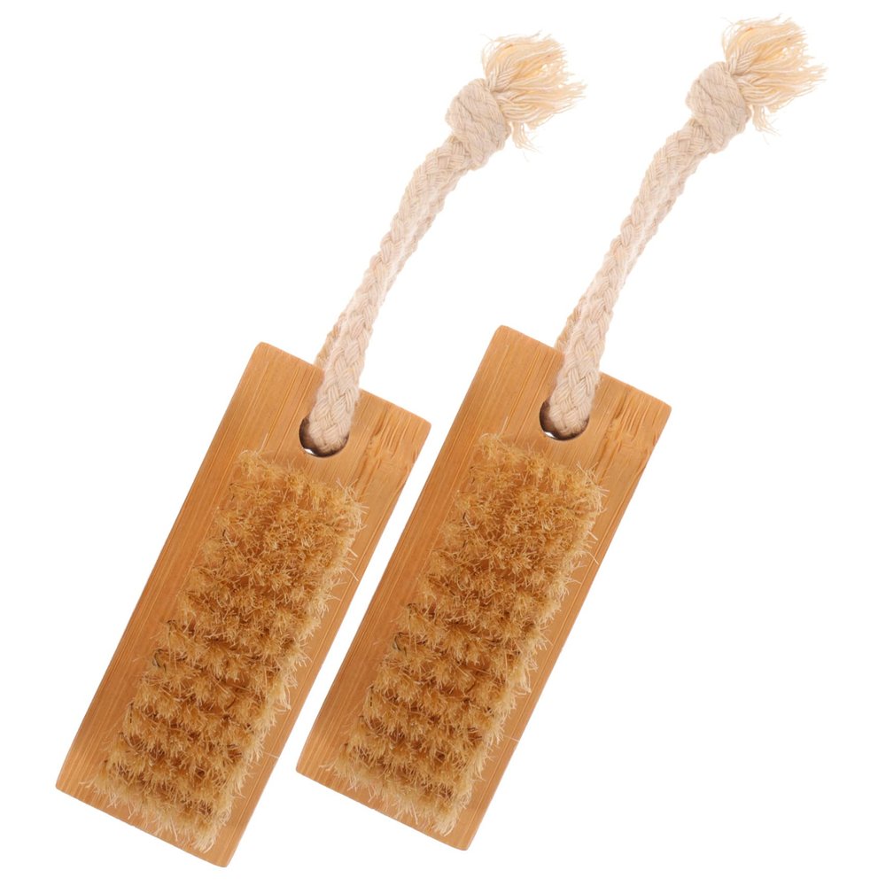 VICASKY 2pcs Natural Nail Cleaning Brushes Double Sided Design for Fingernail and Toe Dust Removal Lightweight Portable Household Nail Scrubbers for Home Use