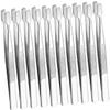 Wakauto 10Pcs Stainless Steel Stamp Tweezers Multipurpose Jewelry and Eyelash Applicator Tongs for Philately Crafting and Parts Collection Tools view 1