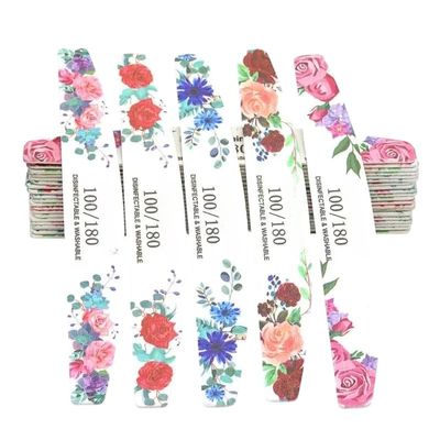 10Pcs Professional 100/180 Grit Double-Sided Emery Nail Files for Manicure & Pedicure - Strong Sandpaper Nail Buffer Block for Nail Art and Professional Salon Use