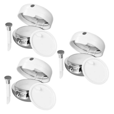 Wakauto 3pcs Mini Lip Balm Containers with Mirror Small Refillable Jars for Makeup DIY Lip Portable Travel Cosmetic Storage