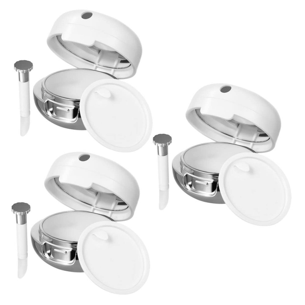 Wakauto 3pcs Mini Lip Balm Containers with Mirror Small Refillable Jars for Makeup DIY Lip Portable Travel Cosmetic Storage