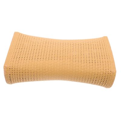 Beaupretty Ergonomic Simulated Rattan Neck Pillow for Sauna Breathable Cervical Support Cushion Large Natural Color Lumbar Rest Comfortable Bath and Steam Use for Elderly Relaxation