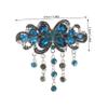 Wakauto Spring Flower Rhinestone Hairpin Clip Large Wedding Barrette for Brides Elegant Bridal Hair Clamp in Dark Blue Secure Hold Without Hair Damage for Formal Occasions and Everyday view 2