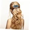 Wakauto Spring Flower Rhinestone Hairpin Clip Large Wedding Barrette for Brides Elegant Bridal Hair Clamp in Dark Blue Secure Hold Without Hair Damage for Formal Occasions and Everyday view 3