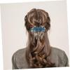 Wakauto Spring Flower Rhinestone Hairpin Clip Large Wedding Barrette for Brides Elegant Bridal Hair Clamp in Dark Blue Secure Hold Without Hair Damage for Formal Occasions and Everyday view 4