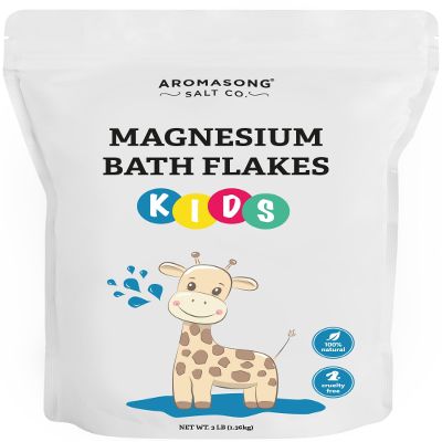 Aromasong Magnesium Flakes for Kids Bath 3 LB Resealable Bag | Pure Dead Sea Salt Bath Flakes for Kids, Toddlers & Babies | Gentle Calming Epsom Salt Alternative | Soothing Bedtime Detox Soak