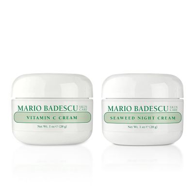 Mario Badescu Vitamin C Cream & Seaweed Night Cream for Face Care Bundle Lightweight Day Facial Moisturizer + Hydrating Night Moisturizer, Improves Skin Tone & Elasticity, Ideal for All Skin Types