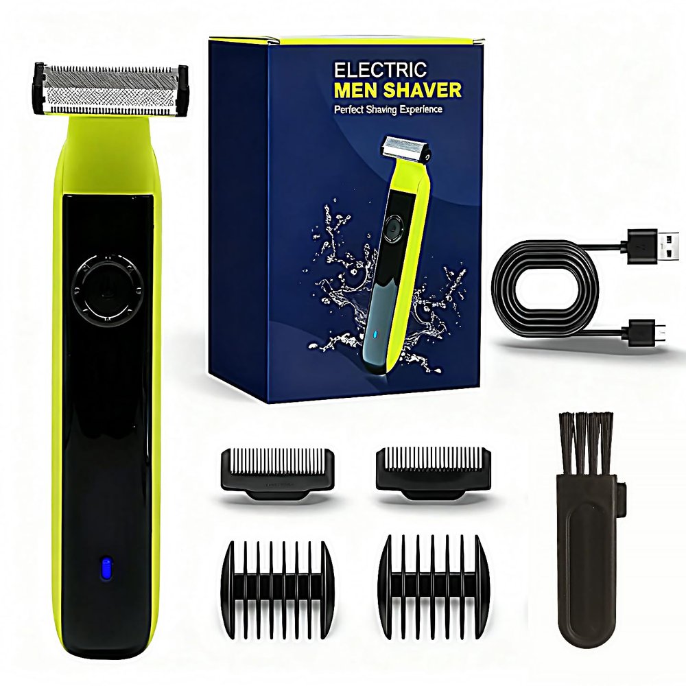 2025Beard & Body Hair Trimmer for Men [All-in-One] USB-C Fast Charging, Adjustable Comb,Groin & Ball Hair Painless Electric Shaver, Travel Razors, Dry Cordless Foil Shavers,Low Noise