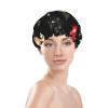Autumn Beautiful Floral Shower Cap, Large Waterproof Bath Hair Hat, Reusable Shower Hat, Spa, Hotel Travel Essentials view 3